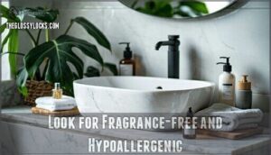 look for fragrance-free and hypoallergenic