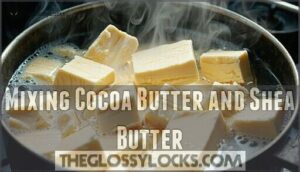 mixing cocoa butter and shea butter