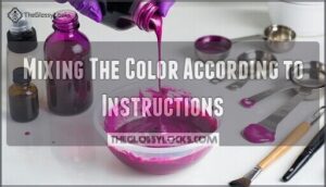 mixing the color according to instructions