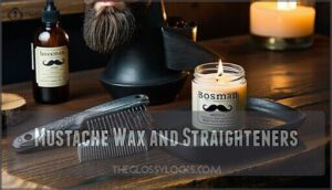 mustache wax and straighteners