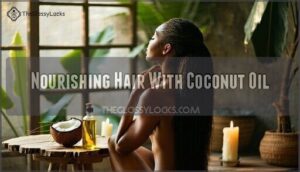 nourishing hair with coconut oil