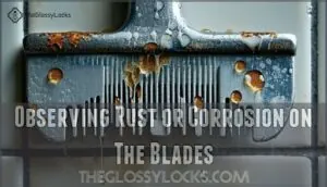 observing rust or corrosion on the blades observing rust or corrosion on the blades
