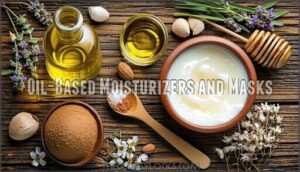 oil-based moisturizers and masks