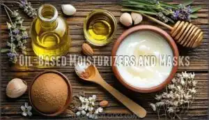 oil-based moisturizers and masks