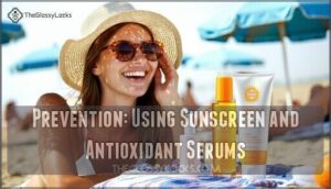 prevention: using sunscreen and antioxidant serums