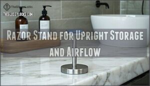 razor stand for upright storage and airflow