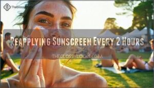 reapplying sunscreen every 2 hours