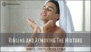 rinsing and removing the mixture