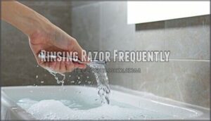 rinsing razor frequently