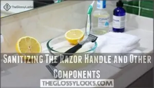 sanitizing the razor handle and other components sanitizing the razor handle and other components