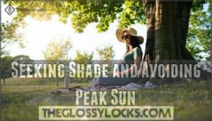 seeking shade and avoiding peak sun