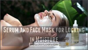 serum and face mask for locking in moisture