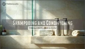 shampooing and conditioning