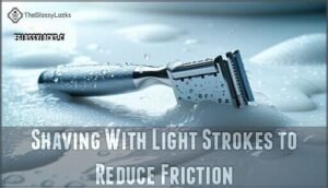 shaving with light strokes to reduce friction