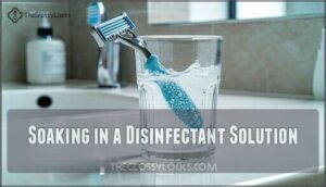 soaking in a disinfectant solution