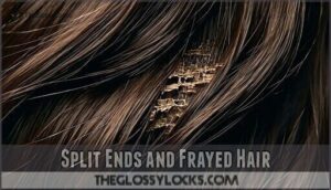 split ends and frayed hair
