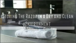 storing the razor in a dry and clean environment storing the razor in a dry and clean environment