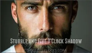 stubble and five o'clock shadow