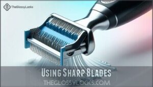 using sharp blades