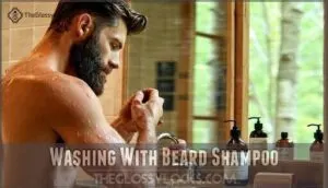 washing with beard shampoo washing with beard shampoo