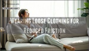 wearing loose clothing for reduced friction