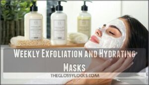 weekly exfoliation and hydrating masks