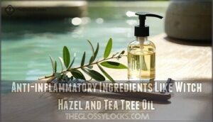 anti-inflammatory ingredients like witch hazel and tea tree oil