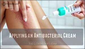 applying an antibacterial cream