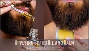 applying beard oil and balm