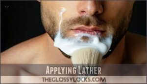 applying lather