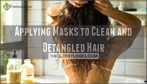 applying masks to clean and detangled hair