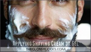 applying shaving cream or gel