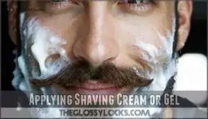 applying shaving cream or gel