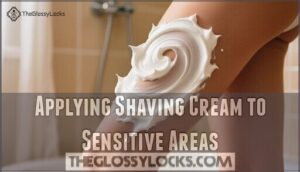 applying shaving cream to sensitive areas