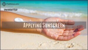 applying sunscreen