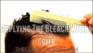 applying the bleach with a comb