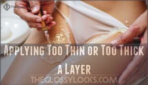 applying too thin or too thick a layer