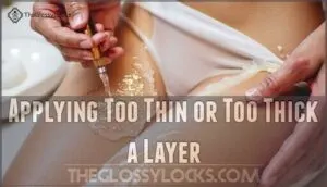 applying too thin or too thick a layer