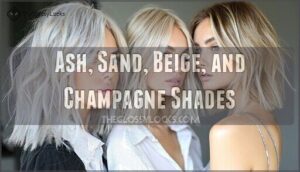 ash, sand, beige, and champagne shades