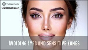 avoiding eyes and sensitive zones