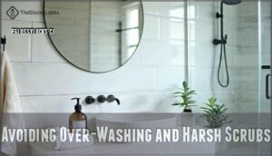 avoiding over-washing and harsh scrubs