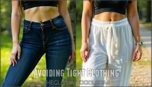 avoiding tight clothing