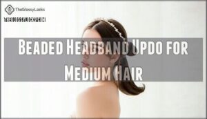 beaded headband updo for medium hair