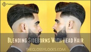 blending sideburns with head hair