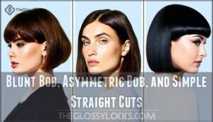 blunt bob, asymmetric bob, and simple straight cuts