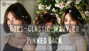 bobs—classic, wavy, or pinned back