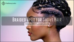 braided updo for short hair