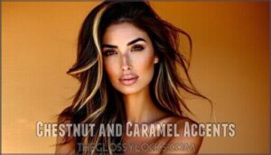 chestnut and caramel accents