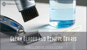 clean blades and remove debris