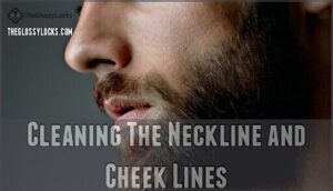 cleaning the neckline and cheek lines